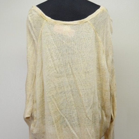 We The Free Slub Knit Gold Linen Blend Sweater Top - Picture 6 of 7